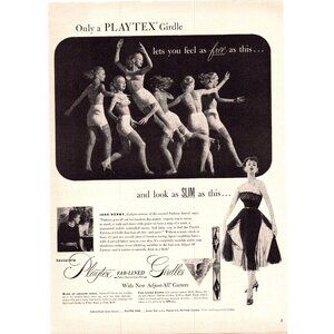 1952 Playtex Fab-Lined Girdles Vintage Print Ad Ballet Ballerina 50s Wall Art